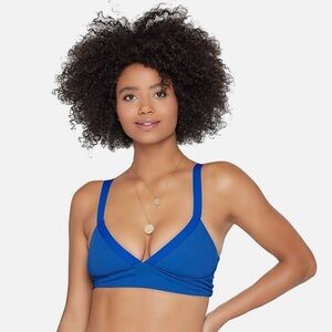 L*Space Ribbed Vera Bikini Top in Indigo Cobalt blue